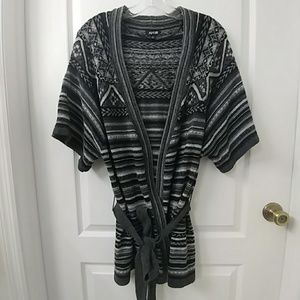 Apt. 9 Black and Gray Patterned Cardigan